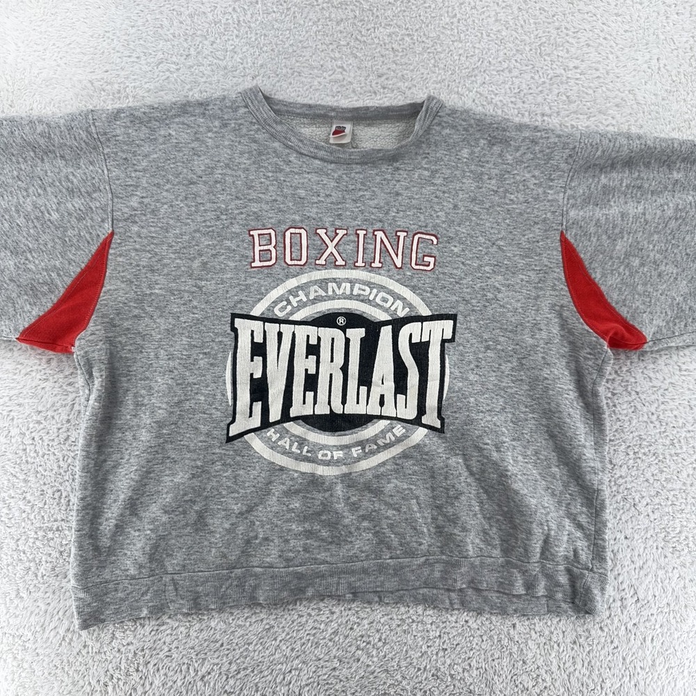 Vintage Everlast Boxing Sweatshirt Crewneck‎ Mens BOXY BELLY SHORT Large